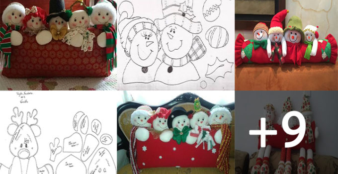 Aprende Hacer Cojines con personajes navideños con moldes paso a paso curso gratis para principiantes