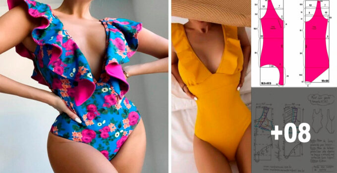 Traje de baño enterzo con patrón