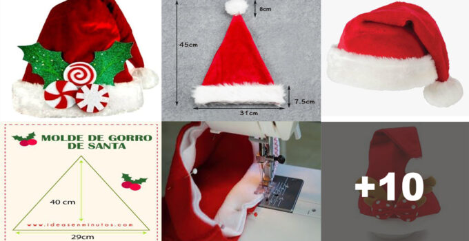 Curso de cómo hacer un gorro navideño con patrón